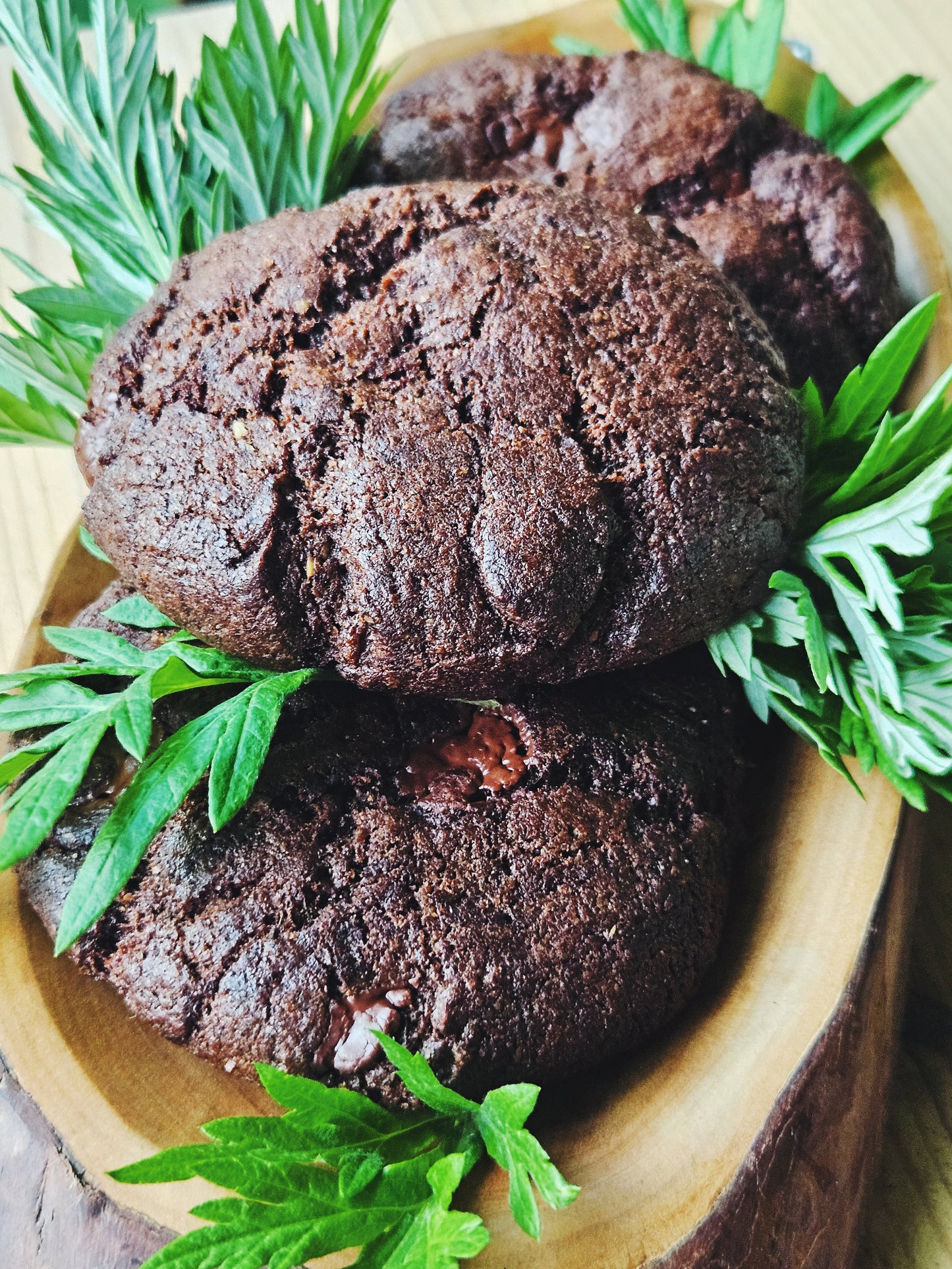 Mugwort Chocolate Cookies